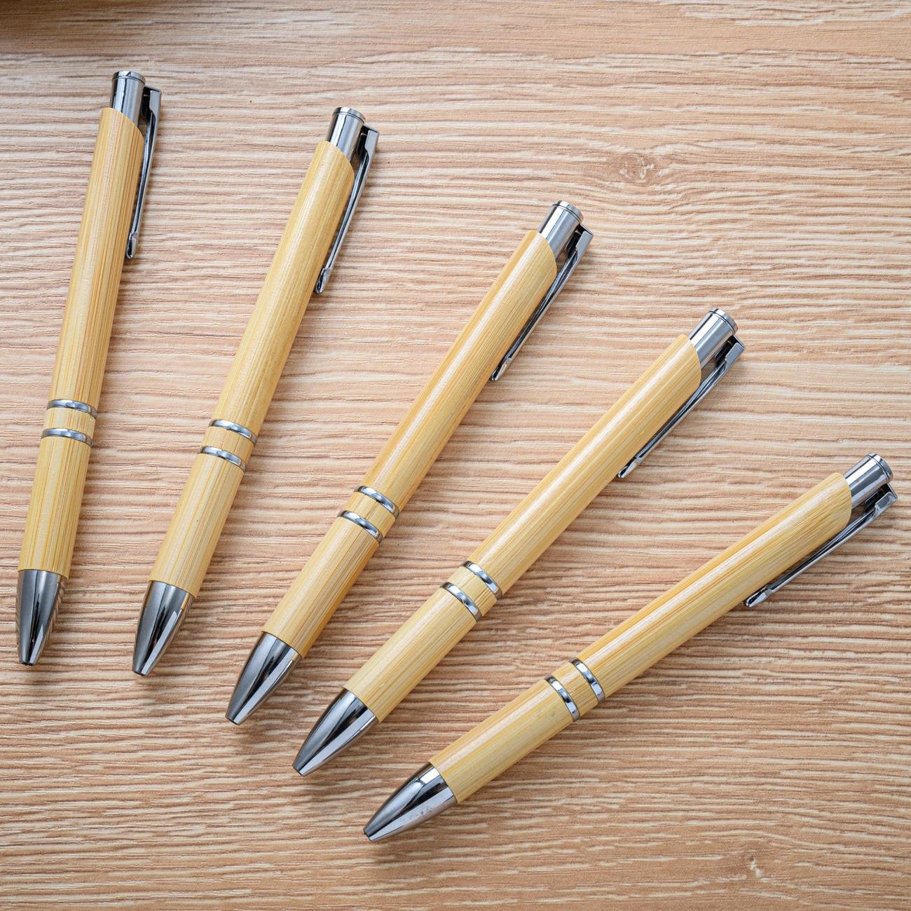 Custom Logo And With Hook Environmental Protection Stationery Executive Bamboo Ballpoint Pen Bamboo Pen