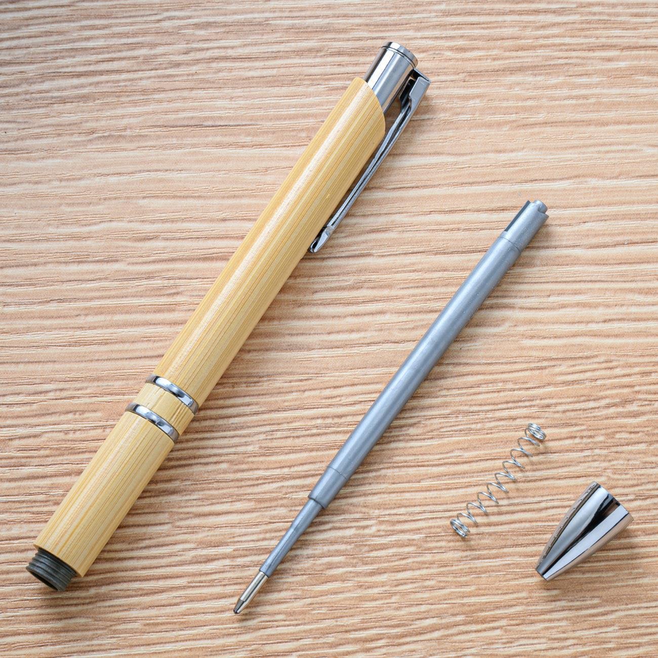 Custom Logo And With Hook Environmental Protection Stationery Executive Bamboo Ballpoint Pen Bamboo Pen