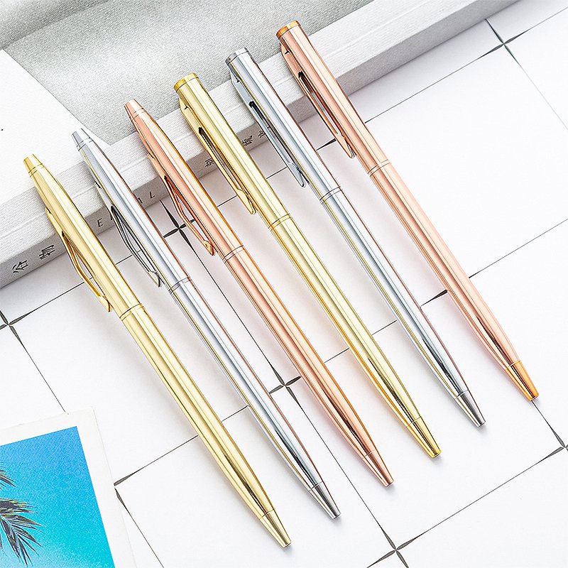 Custom Promotional Golden color Ballpen Custom Roller golden metal ballpoint pen