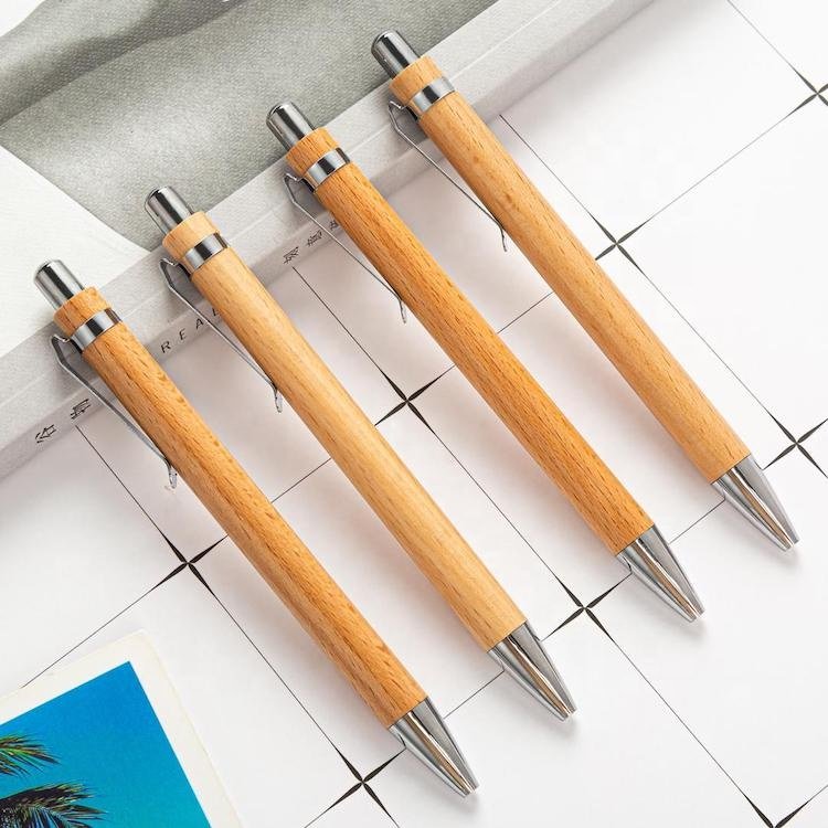 Wholesale Eco-Friendly High Quality Bamboo Ball Pen Promotion Gift Wood Printed Custom Logo Bamboo Ballpoint Pen