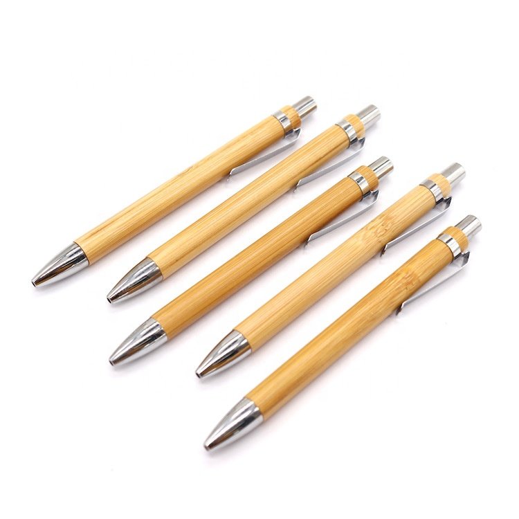 Wholesale Eco-Friendly High Quality Bamboo Ball Pen Promotion Gift Wood Printed Custom Logo Bamboo Ballpoint Pen