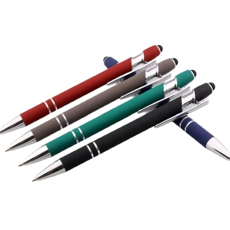 Custom Logo promotional branded plastic Black pens Ink Multi-colored ballpoint pen Laser logo uv printing Business pen for Gifts