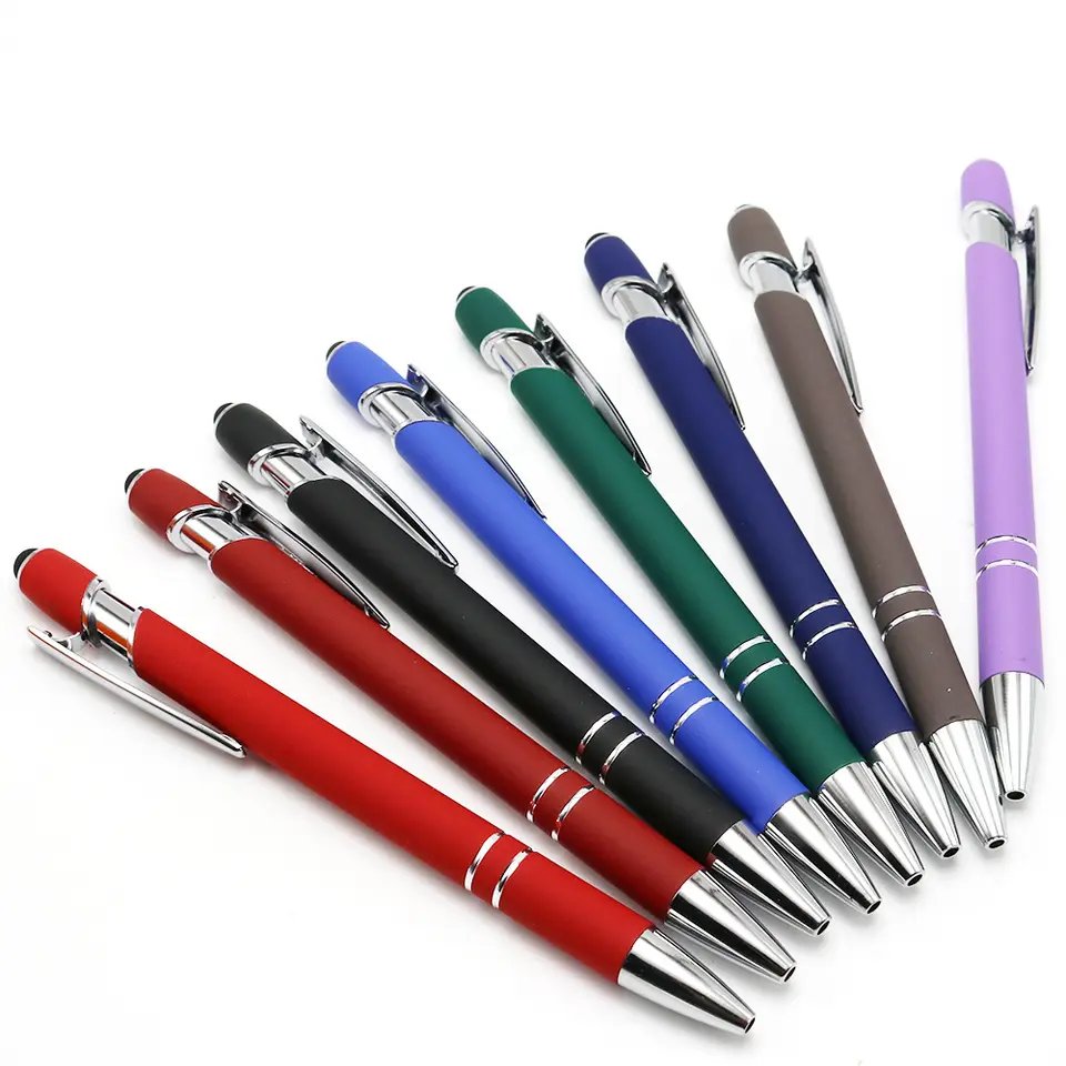 Custom Logo promotional branded plastic Black pens Ink Multi-colored ballpoint pen Laser logo uv printing Business pen for Gifts