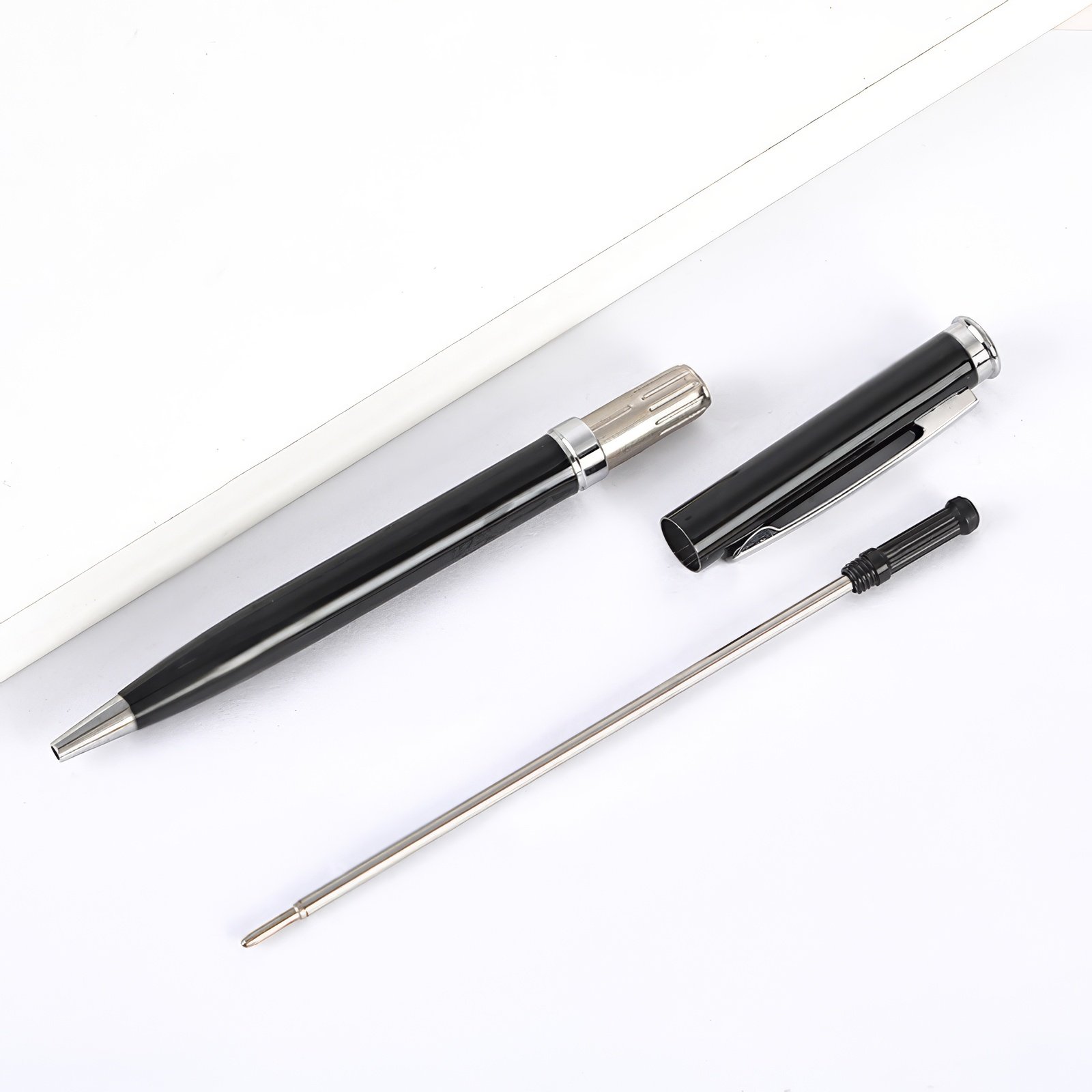 Luxury Customized Logo Ballpoint Pen 1.0mm Metal Body Custom Plating Plastic Steel Material Business Style Gift Promotion