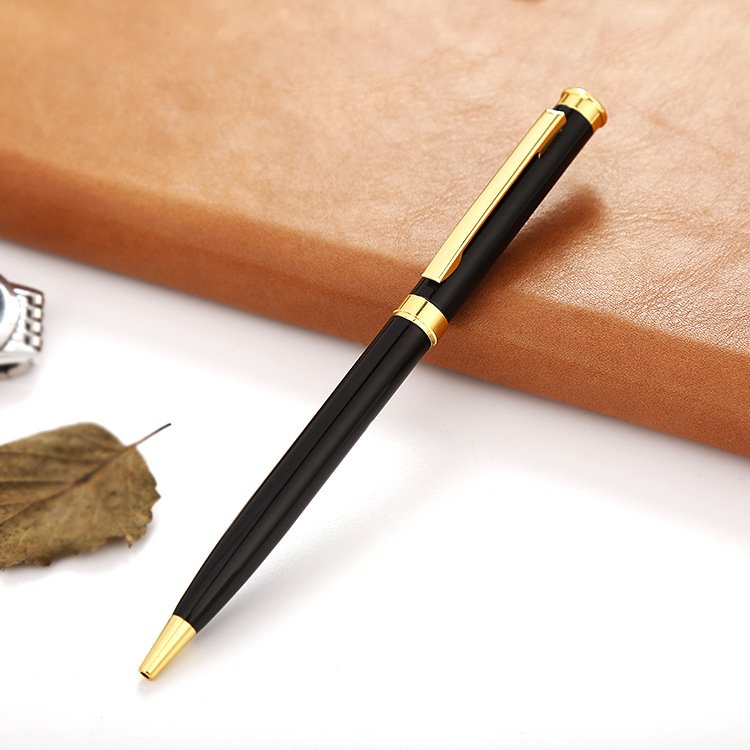 Luxury Customized Logo Ballpoint Pen 1.0mm Metal Body Custom Plating Plastic Steel Material Business Style Gift Promotion