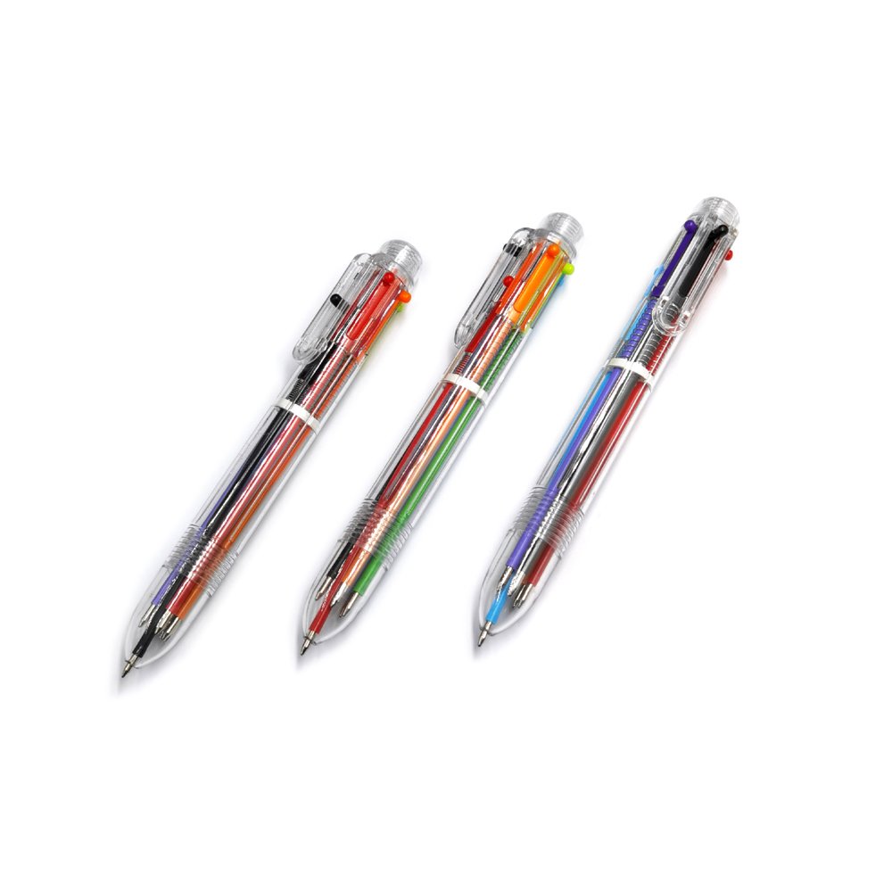 Hot sell Multicolor Ballpoint Pens 6-in-1 Retractable Ballpoint Pens 6 Color 0.5 mm Shuttle Pens