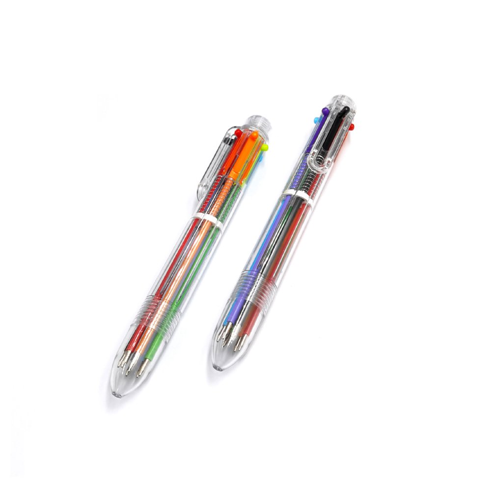 Hot sell Multicolor Ballpoint Pens 6-in-1 Retractable Ballpoint Pens 6 Color 0.5 mm Shuttle Pens