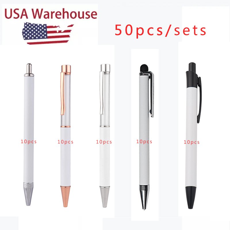 USA warehouse Transfer Printing Ballpoint Pen laser Logo Pens Sublimation pen