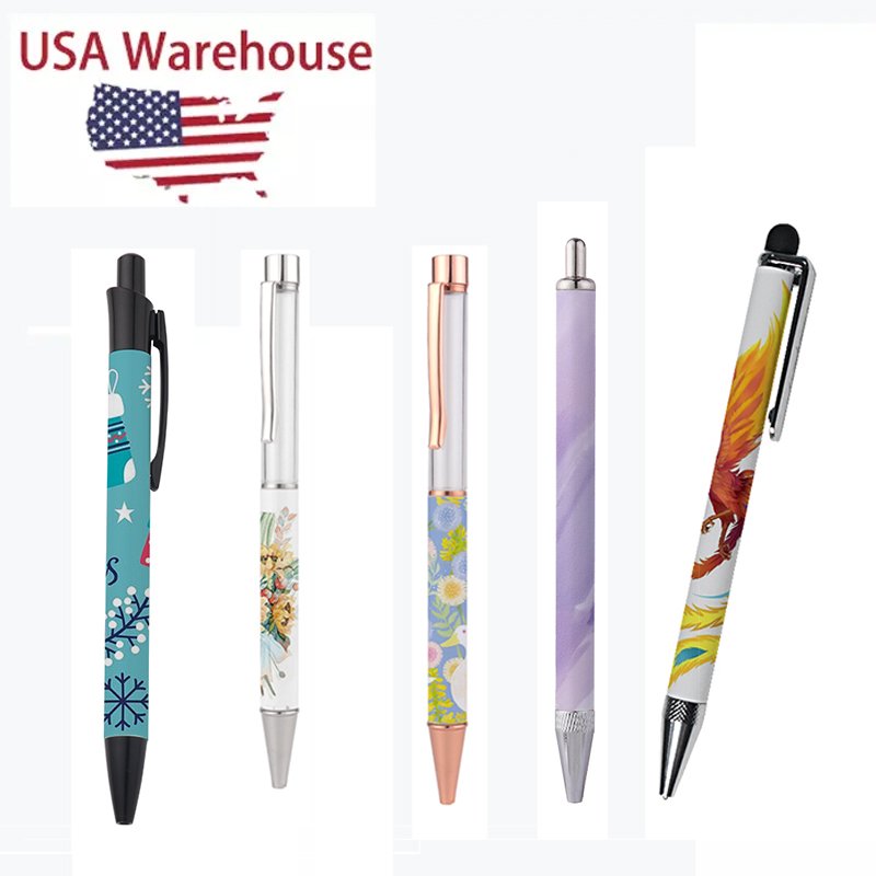 USA warehouse Transfer Printing Ballpoint Pen laser Logo Pens Sublimation pen