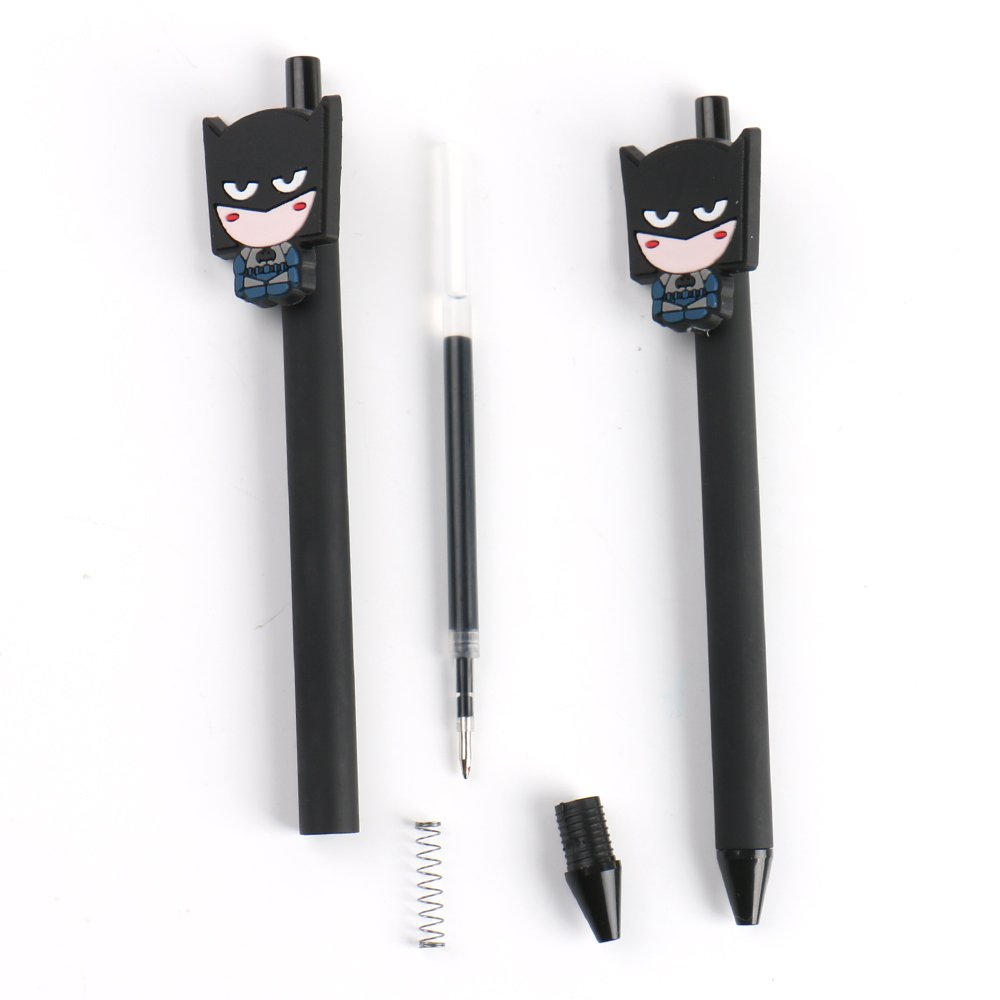 Factory custom Cartoon superhero doll toy ballpoint pen boys promotional gift 0.5mm plastic press styling pen for kids