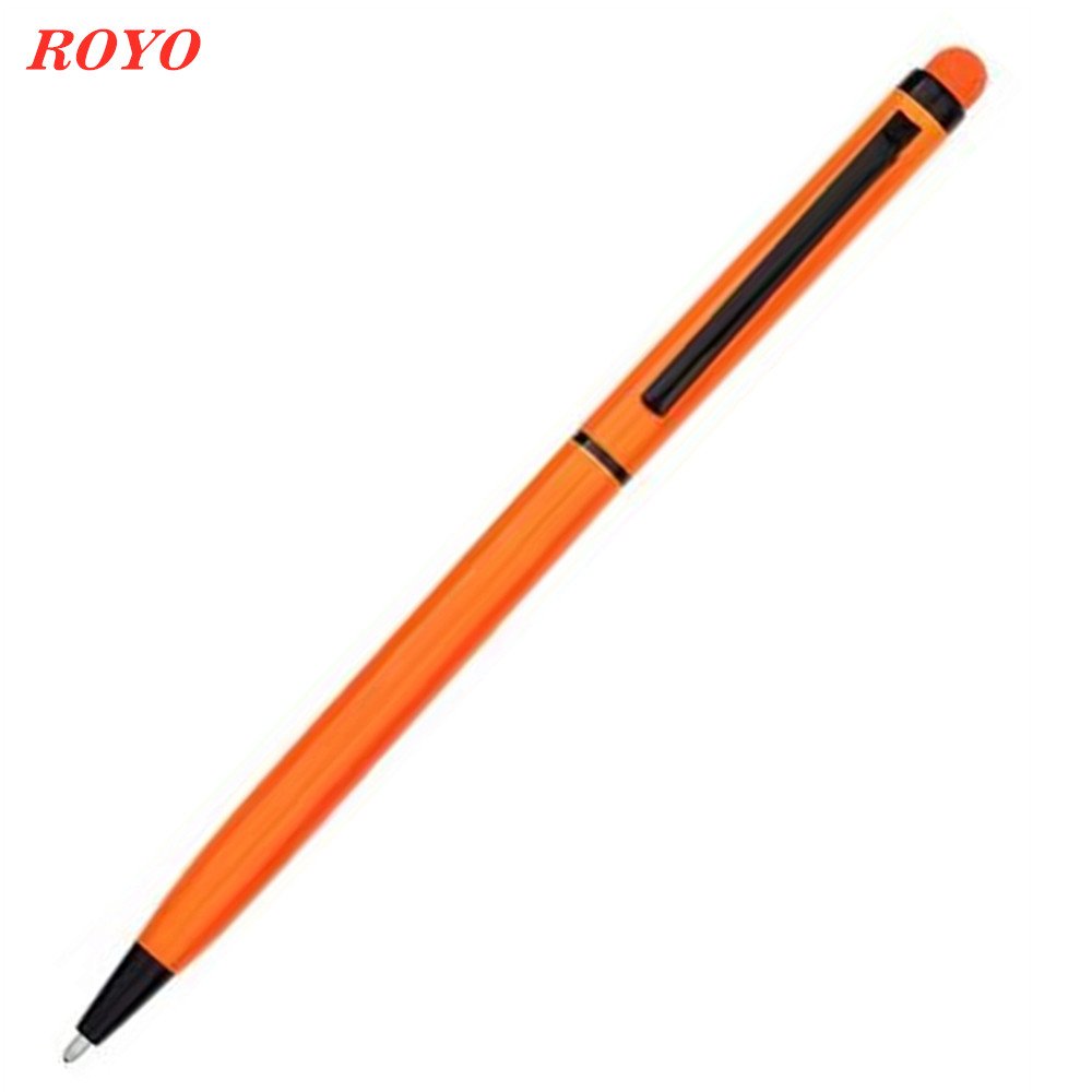 Factory Supply Customized Logo Print Metal Ballpoint Pen 1.0mm Writing Width Stylus Screen Promotional Ball Pen