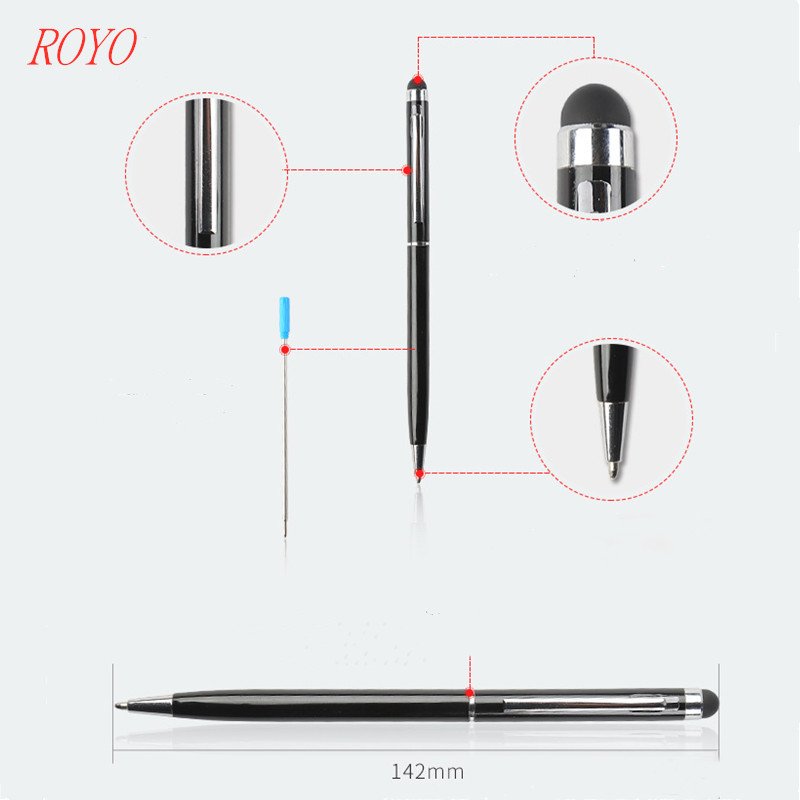Factory Supply Customized Logo Print Metal Ballpoint Pen 1.0mm Writing Width Stylus Screen Promotional Ball Pen