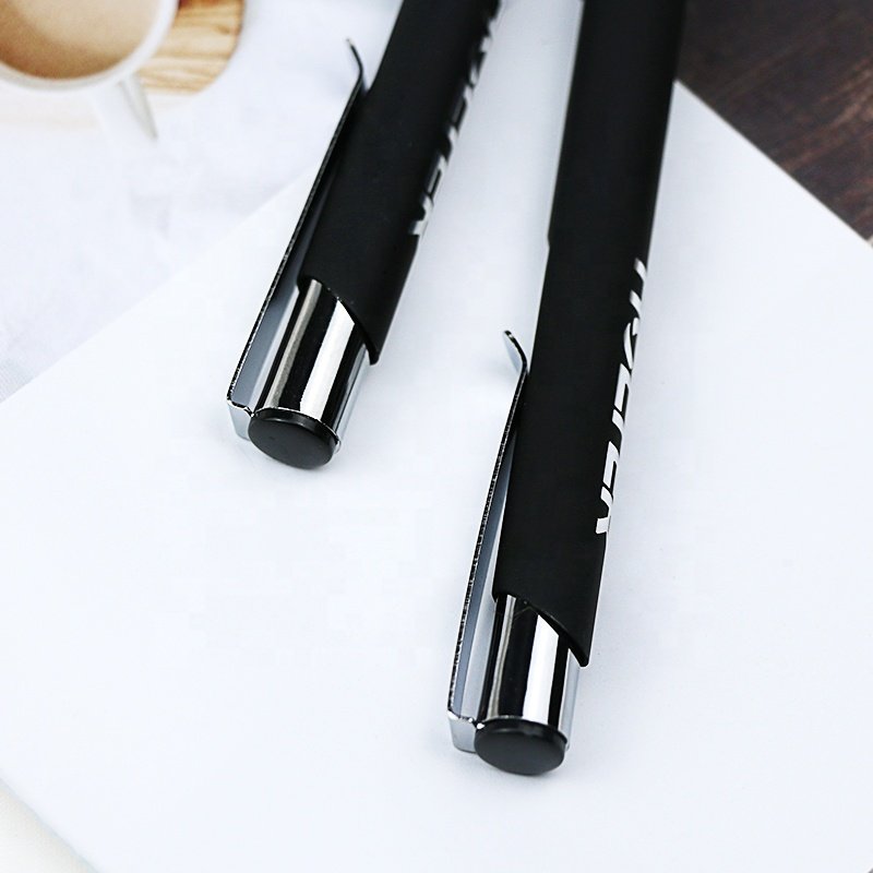 BECOL Promotional Luxury Black Ballpoint Pen High End Business Pen Matte Metal Ball Pen with Custom Logo for Advertising