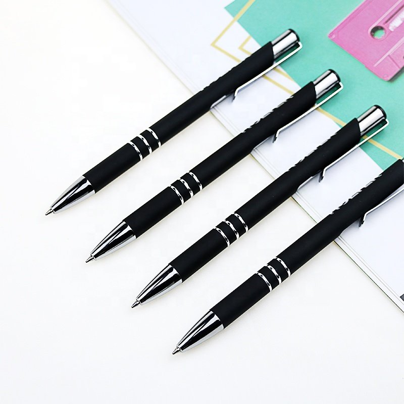 BECOL Promotional Luxury Black Ballpoint Pen High End Business Pen Matte Metal Ball Pen with Custom Logo for Advertising