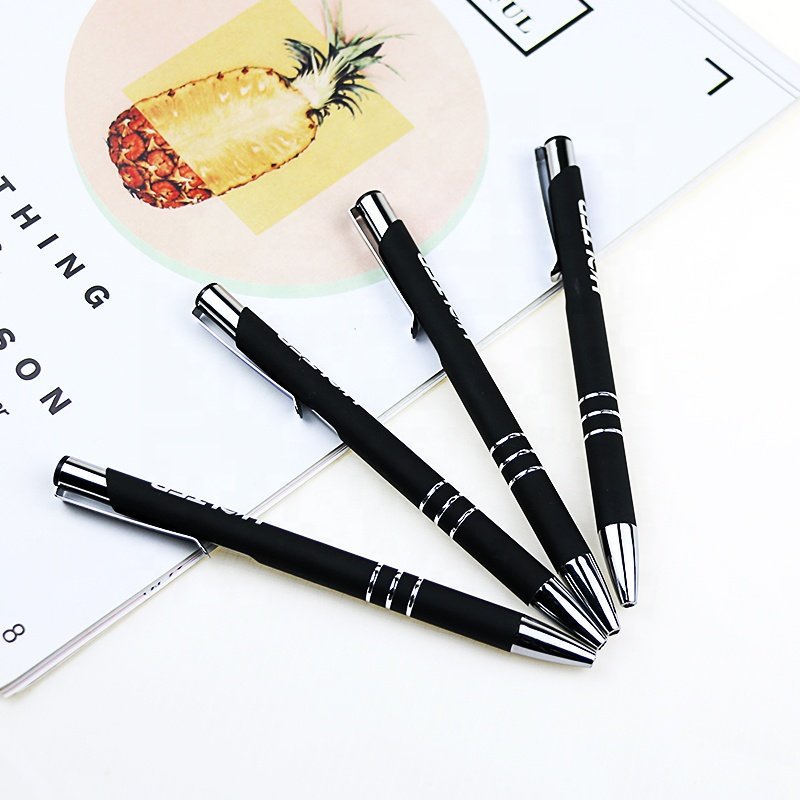 BECOL Promotional Luxury Black Ballpoint Pen High End Business Pen Matte Metal Ball Pen with Custom Logo for Advertising