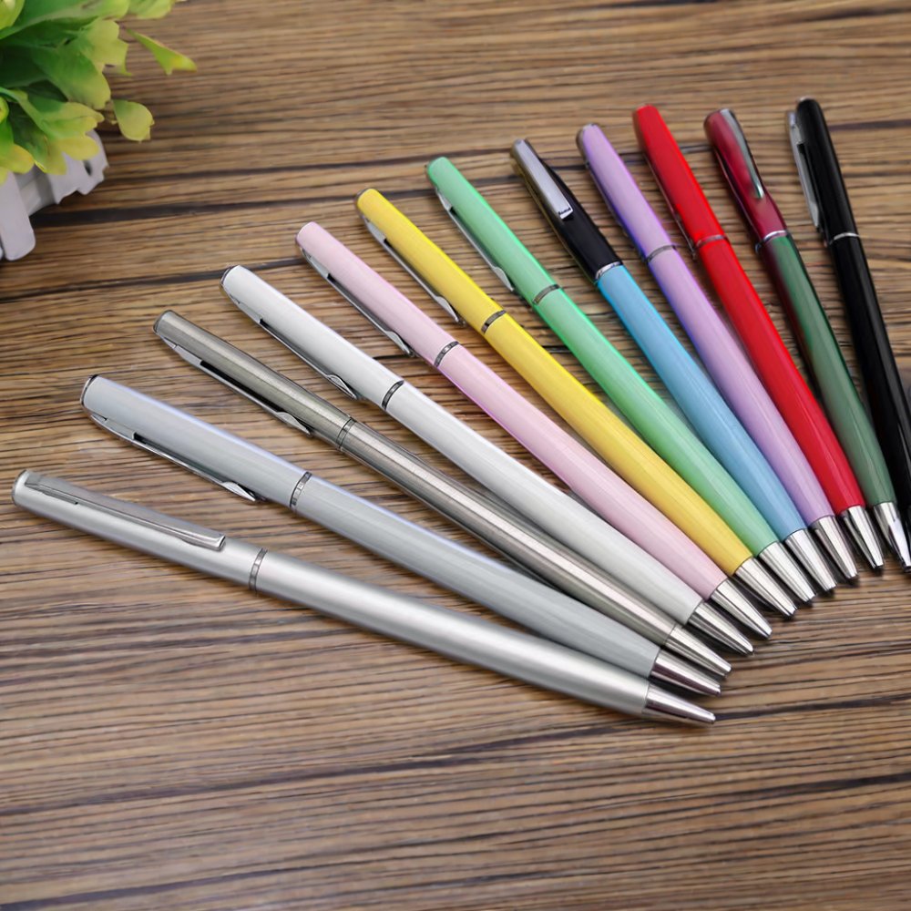 High Quality Customizable Logo Beautiful Creative Twist Metal Ballpoint Pen Durable and Colorful