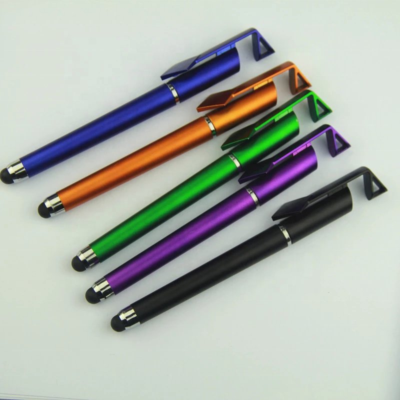 4 In 1 OEM Pen Wholesale Gift Multifunction Custom Logo QR Code Advertising stylus Pen with stand