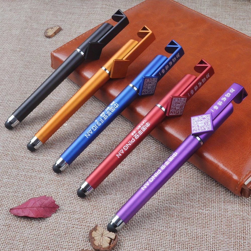 4 In 1 OEM Pen Wholesale Gift Multifunction Custom Logo QR Code Advertising stylus Pen with stand