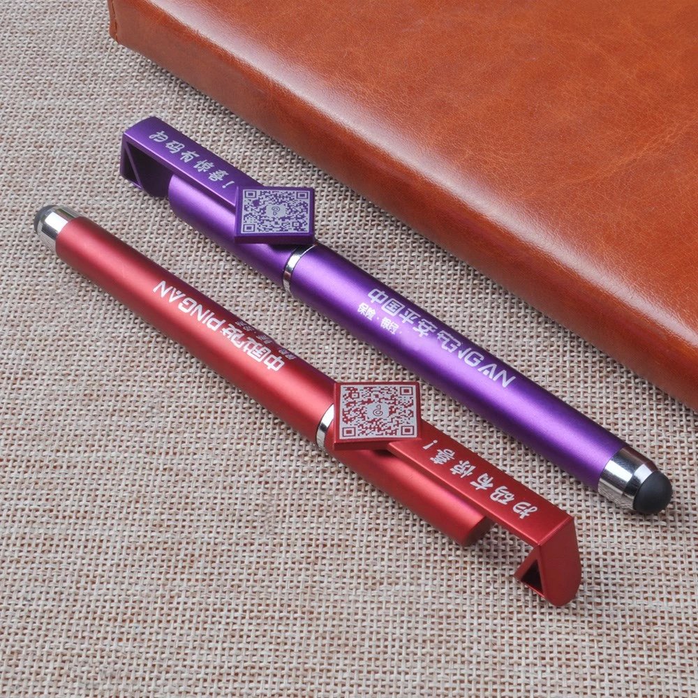 4 In 1 OEM Pen Wholesale Gift Multifunction Custom Logo QR Code Advertising stylus Pen with stand