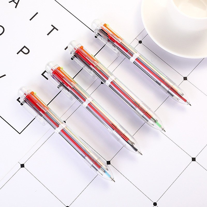0.7mm 6-in-1 Multicolor Ballpoint Pen,6-Color Retractable Ballpoint Pens for Office School Supplies Students Children Gift