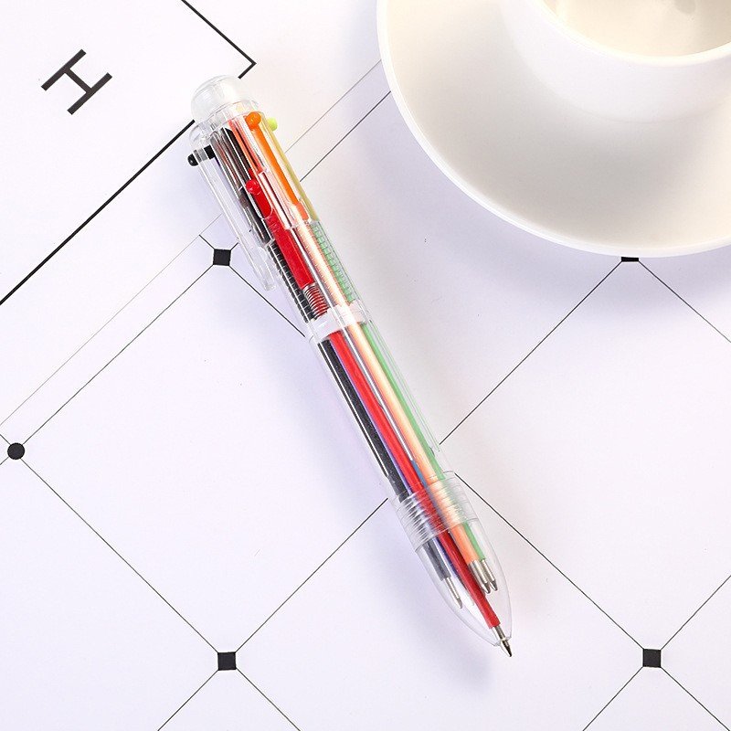 0.7mm 6-in-1 Multicolor Ballpoint Pen,6-Color Retractable Ballpoint Pens for Office School Supplies Students Children Gift