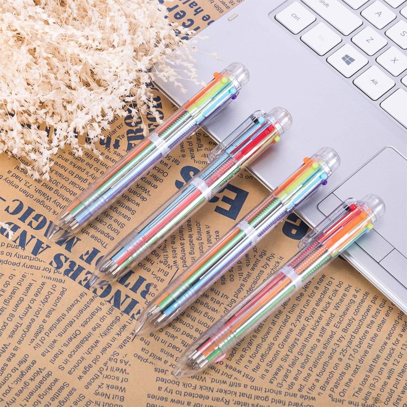 0.7mm 6-in-1 Multicolor Ballpoint Pen,6-Color Retractable Ballpoint Pens for Office School Supplies Students Children Gift