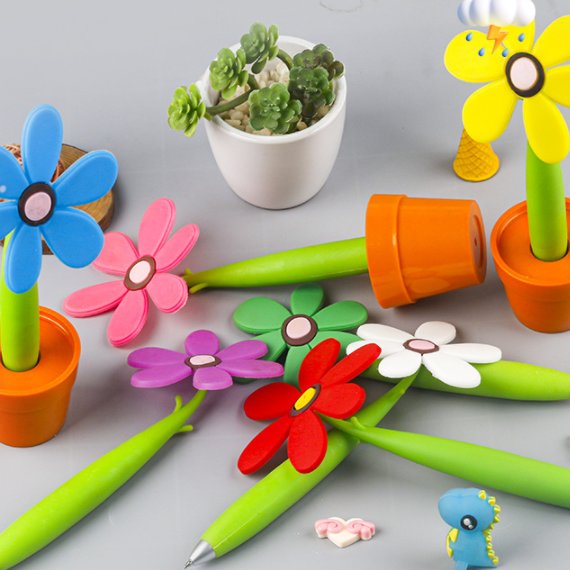 Creative cartoon Plant Sunflower pen fancy blue 0.5mm ballpoint pen