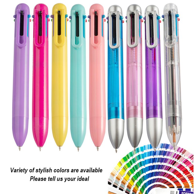 Cheap Custom 6 Colors in 1 Multicolor Ballpoint Pen With Logo promotional Student Gifts Office School Writing Supplies
