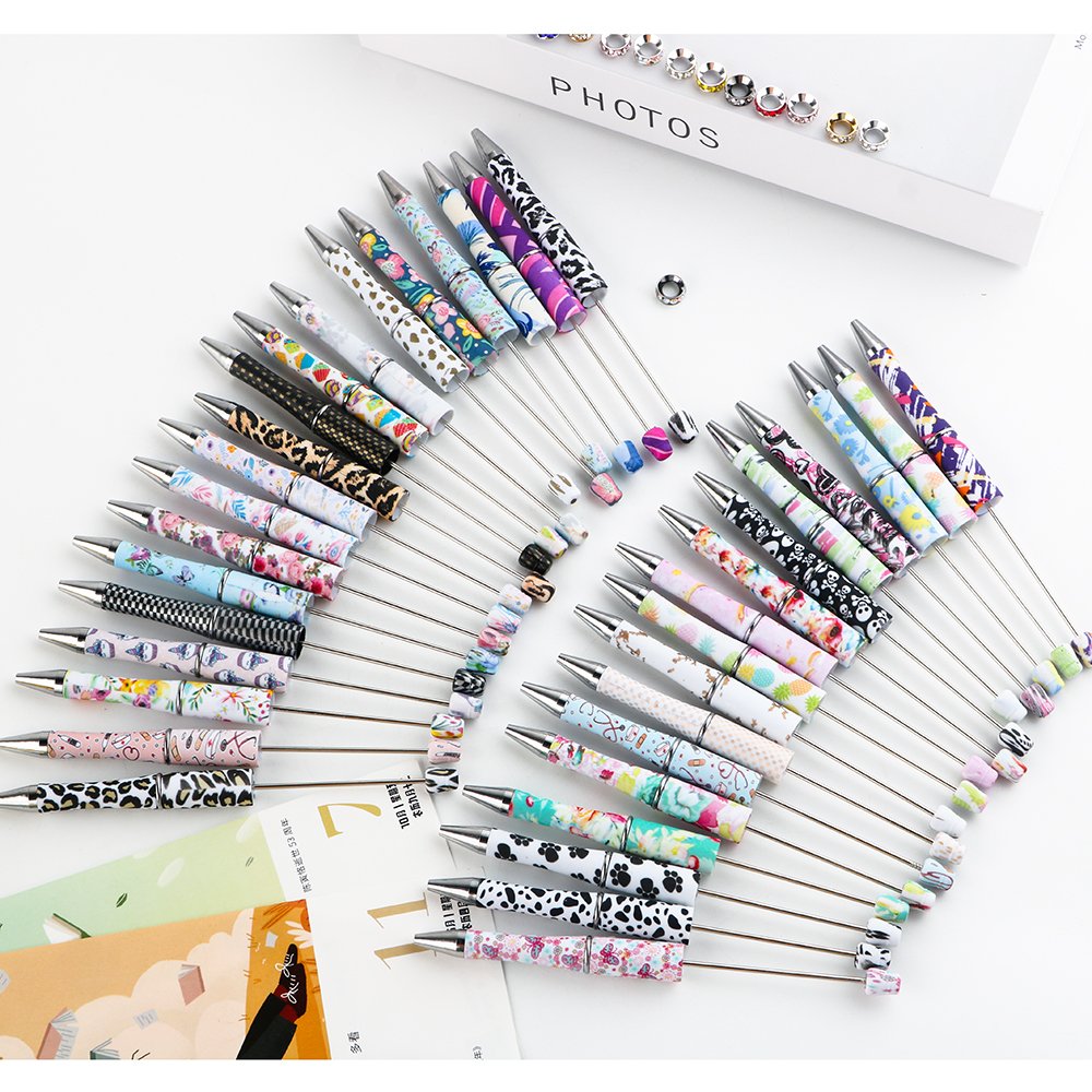 Kovict New Style Hot Sell Beads Water Transfer Printing Pen Beads DIY Plastic Printed Bead Pens For DIY Handmade Products