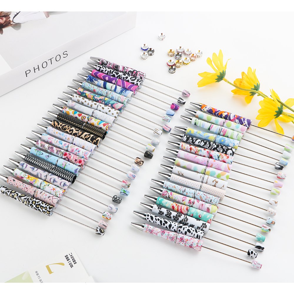 Kovict New Style Hot Sell Beads Water Transfer Printing Pen Beads DIY Plastic Printed Bead Pens For DIY Handmade Products