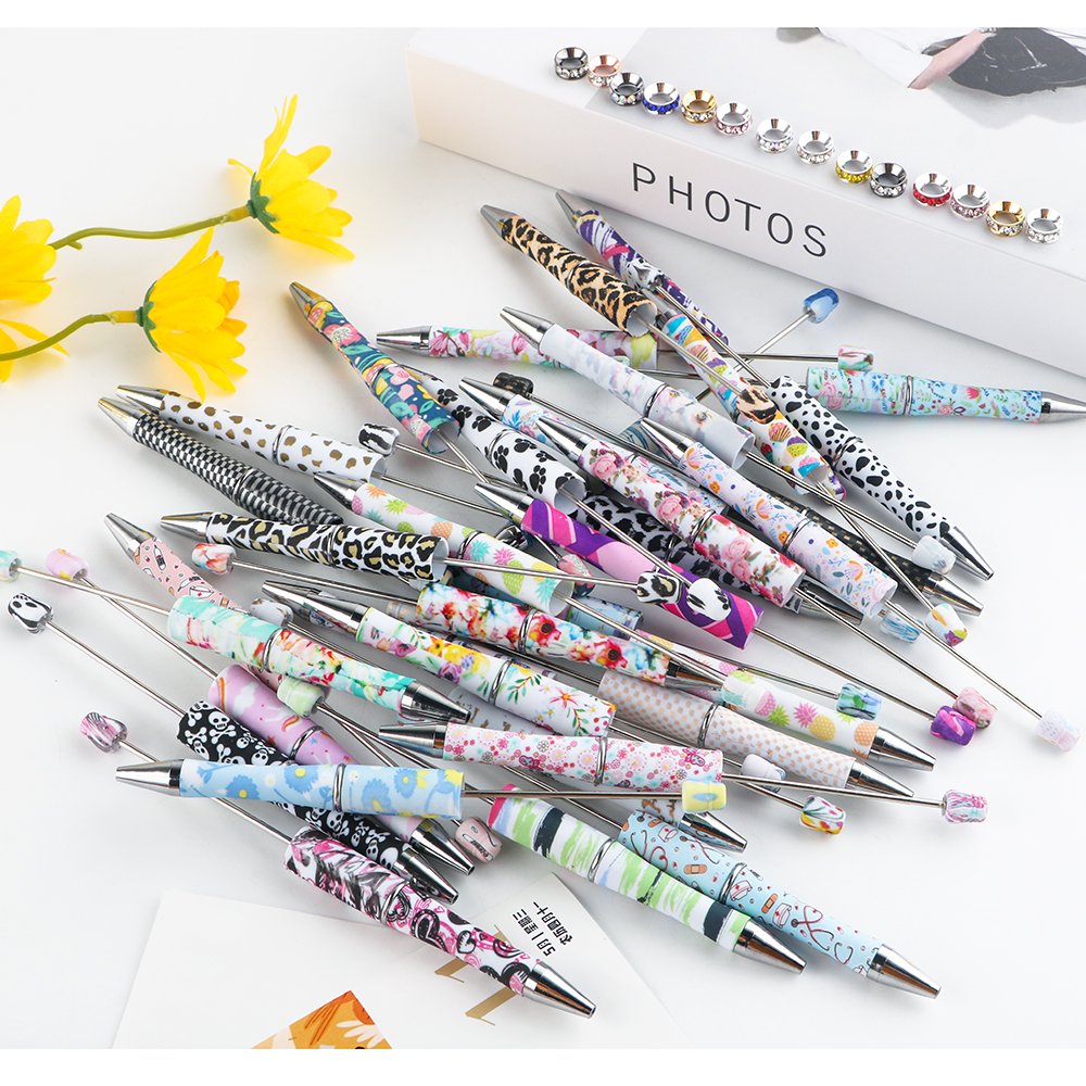 Kovict New Style Hot Sell Beads Water Transfer Printing Pen Beads DIY Plastic Printed Bead Pens For DIY Handmade Products