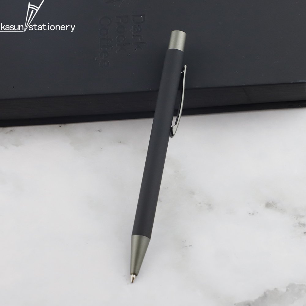 Personalized Minimalist Promotion Metal Rubber Click Ball Pen Aluminum Ballpoint Pen with Custom LOGO Color for Office & School