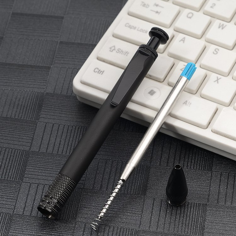Business Gift Luxury Black Metal Pen With Clip High Quality Ballpoint Pen Black Blue Refill Rollerball Pen Stylo