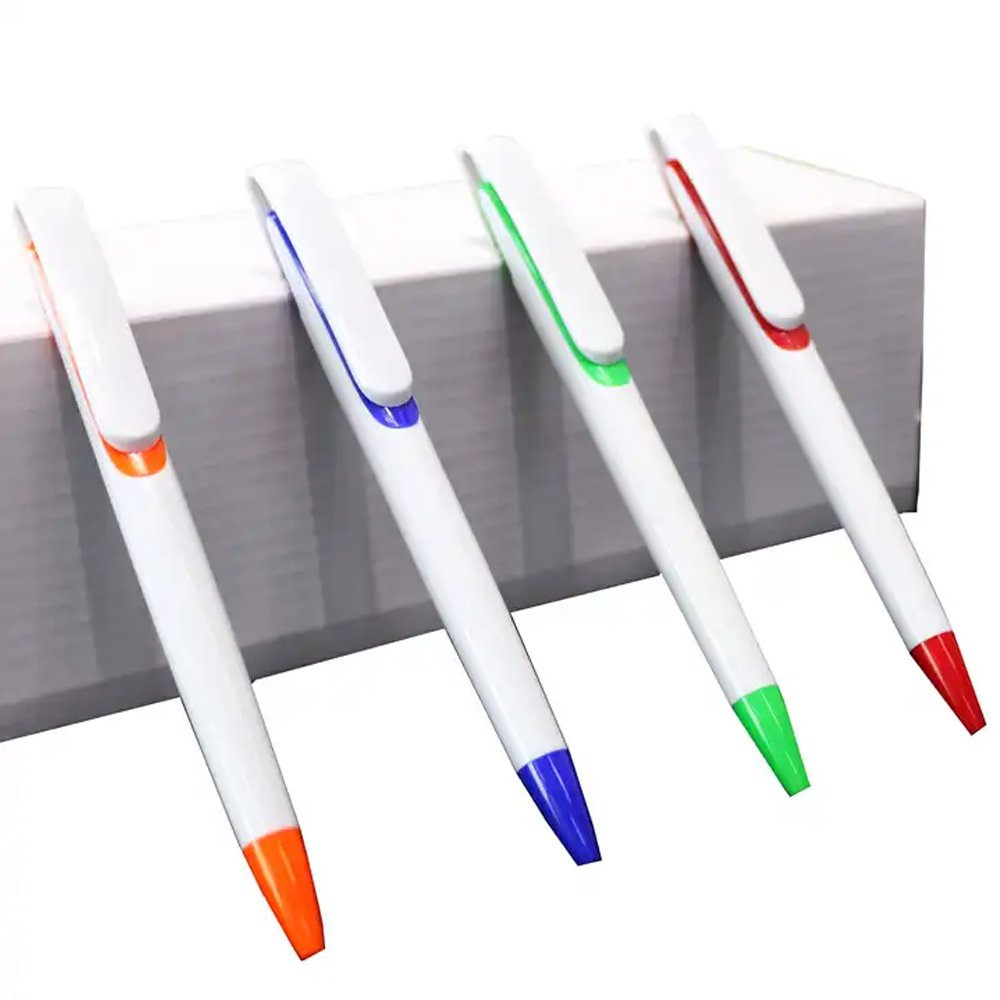 2023 heat press sublimation white cheap blank plastic pen ballpoint pens for custom