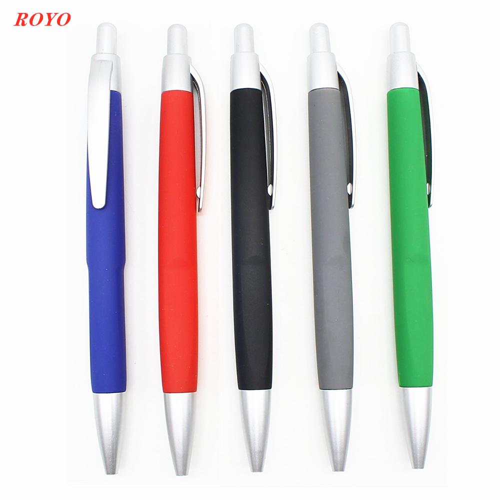 Factory Production Cheap Matte rubber Advertising Plastic Ballpen Promotional Gift Ballpoint Pen With Custom Logo