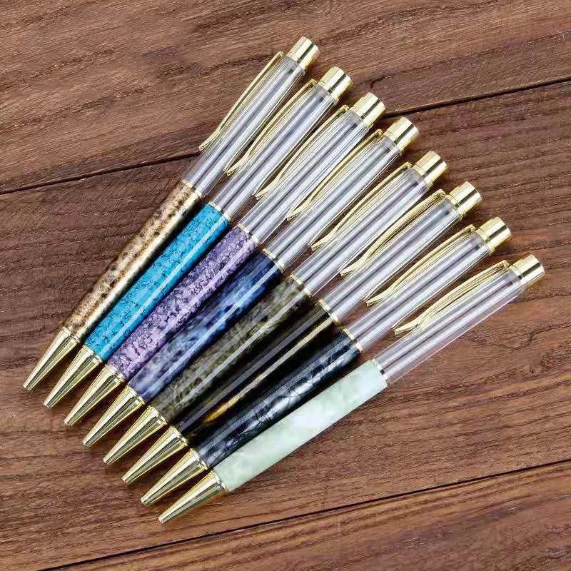 Japan DIY Glitter Empty Tube Ballpoint Pen Custom Metal Pen With Logo