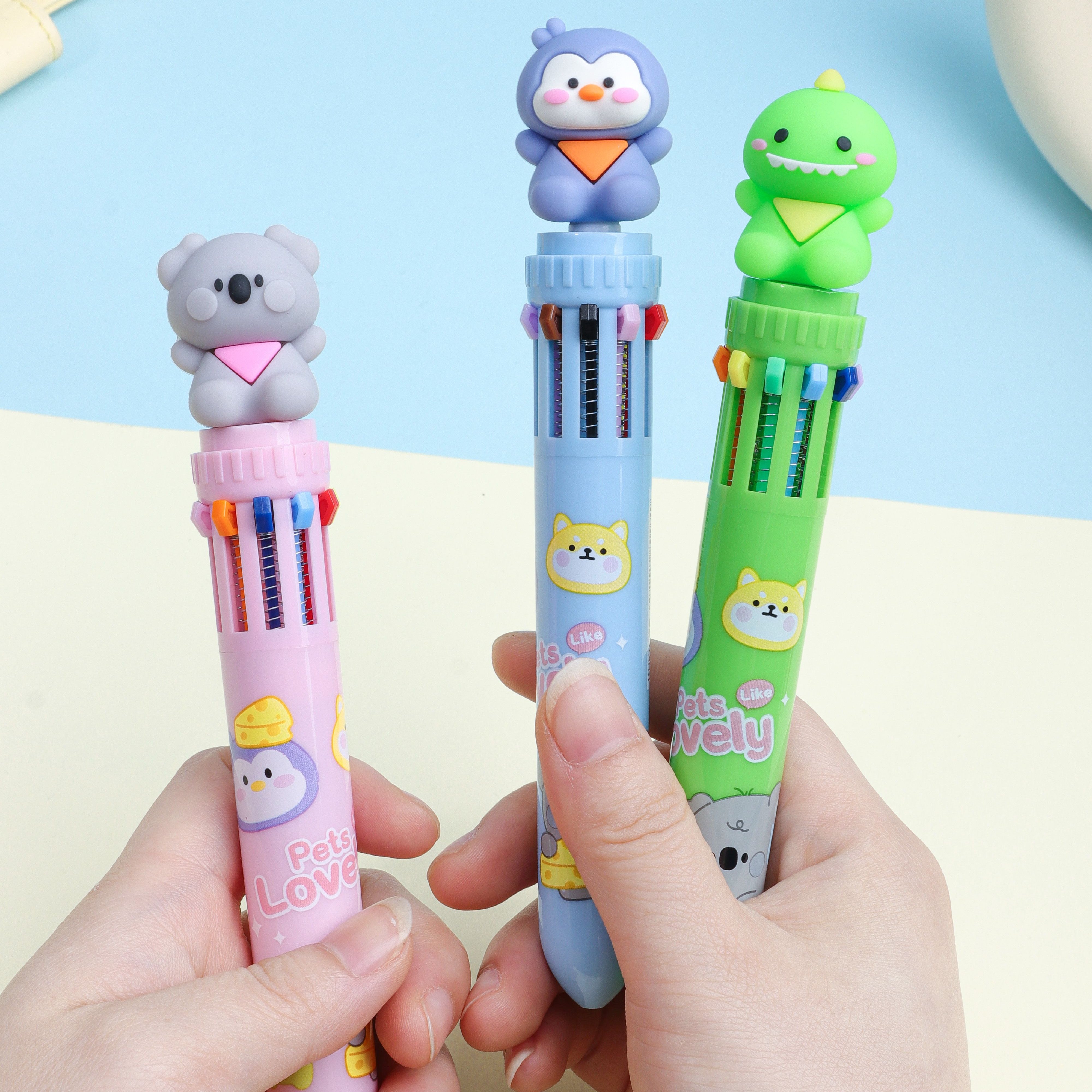 Cute animals, cute pet styling Ten Colors ballpoint Pen Pens for Scrapbook, Journals, or Drawing