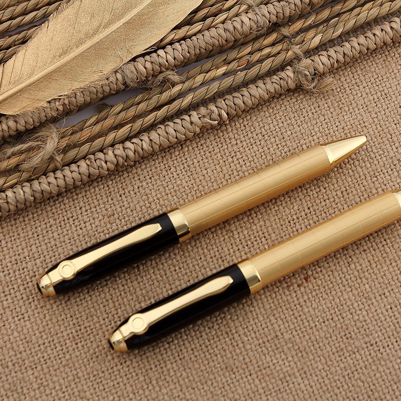 High Quality Fine Point Metal Ballpoint Pen Custom Logo Unique Design Mens Gold Color Pen