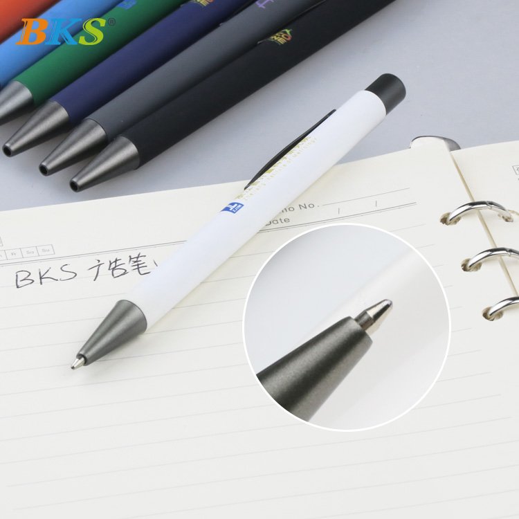 Promotion Soft Rubber Press Aluminum Metal Ballpoint Pen With Custom Advertising Press Printable Logo For Hotel Station