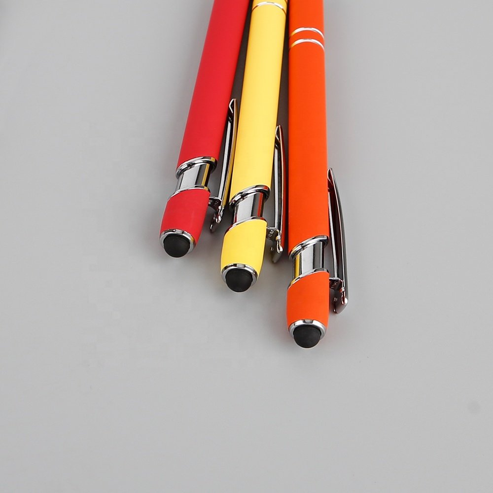 High Quality 2 In 1 Multifunction Touch Screen Stylus Ballpoint Pen with LOGO for Promotional Gift office supplies