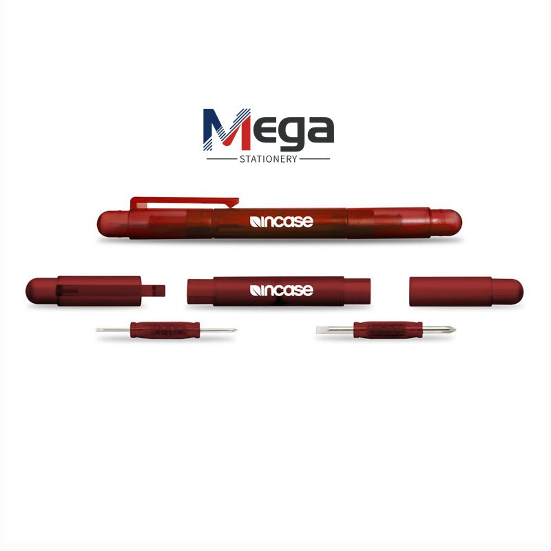 MEGA Promo Dual-Ended Multi-Functional Phillips/Slotted Screwdriver Repair Tool Plastic Pocket Ballpoint Pen