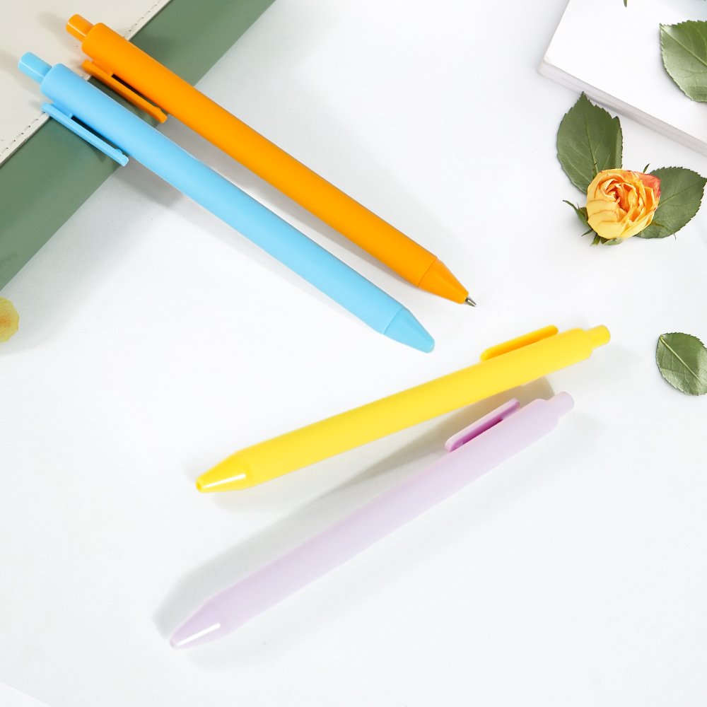 Hot Selling Plastic Rubber Coated Ballpoint Pen Multi-color Cheap Macaron Cute Colorful Gift Pen