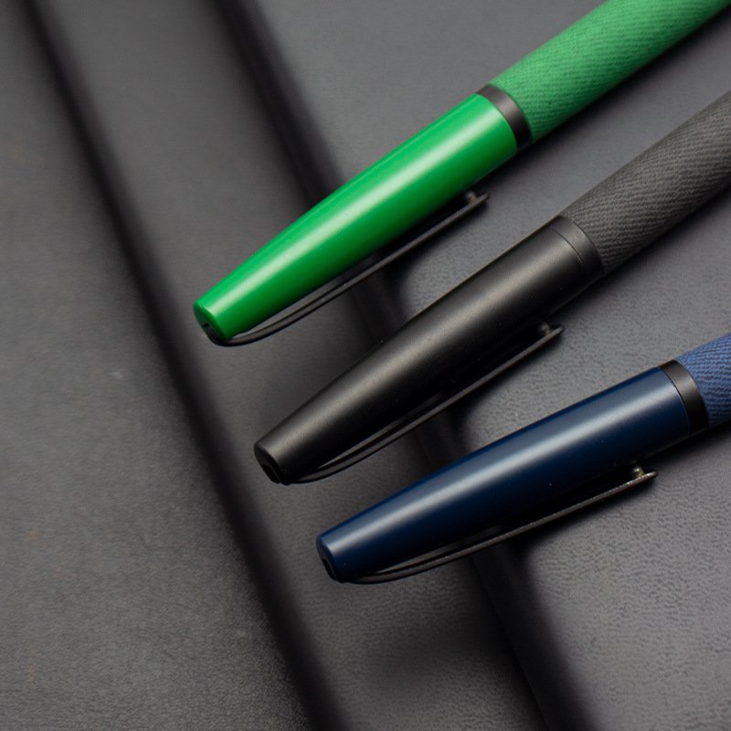 Best-Selling High-End Factory Leather Metal Ballpoint Pen Customized Logo Rotary Promotional Pen with Novelty Advertising Gift