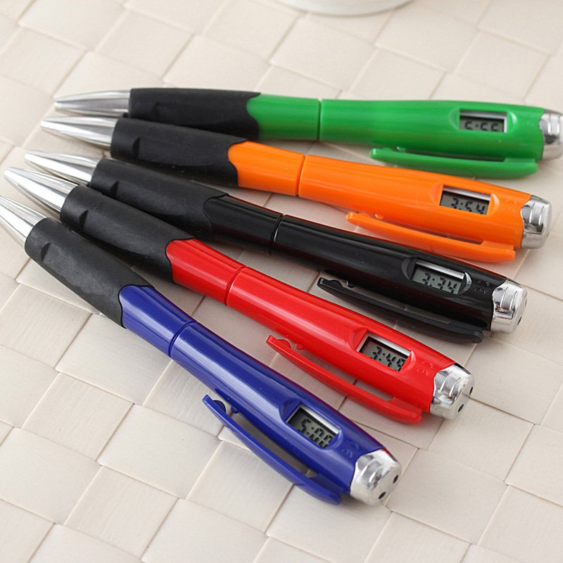 Plastic short watch clock ballpoint pen