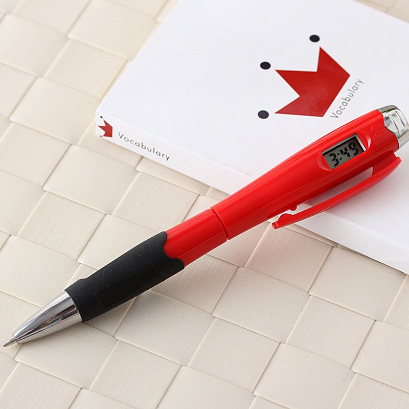 Plastic short watch clock ballpoint pen