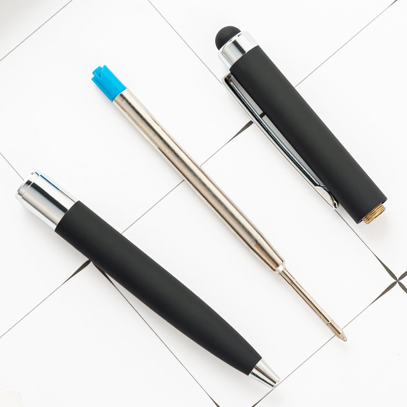 2024 Popular Custom Logo Matte Black Metal Pen Stainless Steel Twist Business Ballpoint Pen Promotional Gift with Logo Printed