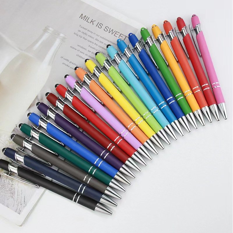 Promotional Cheapest Aluminum Ballpoint Stylus Pen With Soft Rubber Touch Screens Cheap Custom Logo For Mobile Phone Ball Point