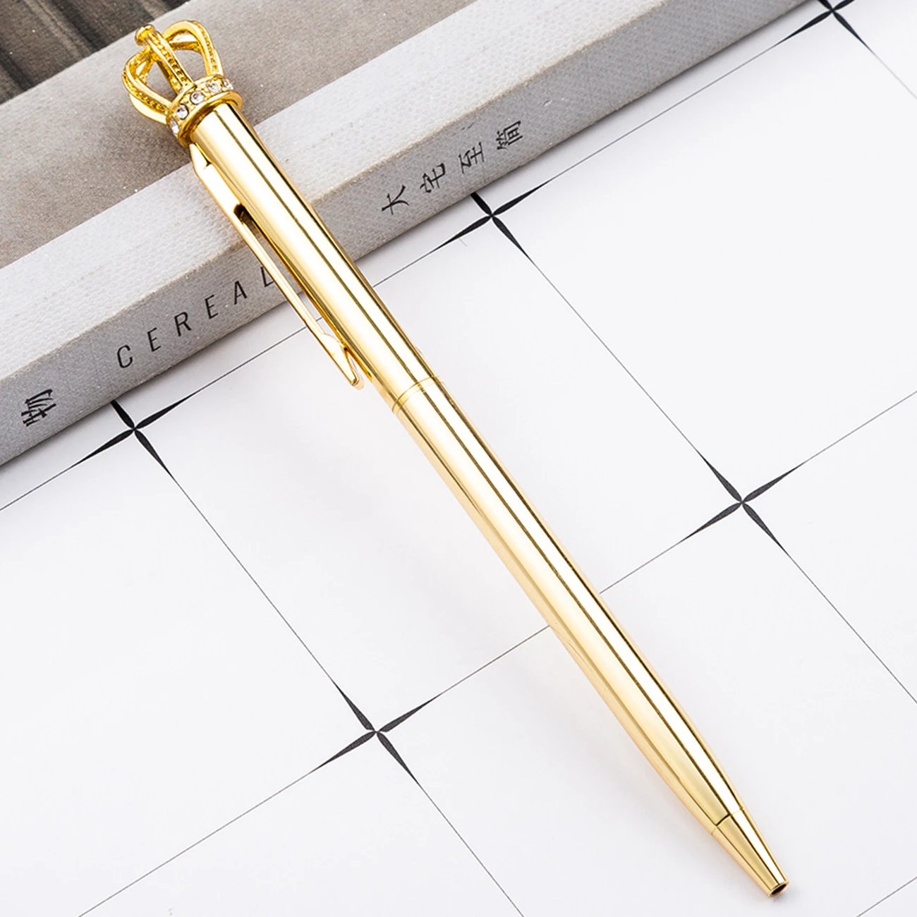 Xinben's Crystal Shiny Metal Crown Ballpoint Pen Interesting Ball Ballpoint Pen School Stationery School Office Supplies