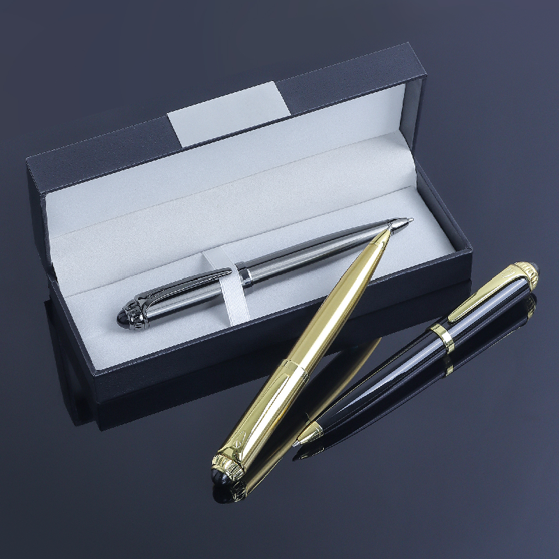 Luxury Quality Brass copper Ballpen Black Business Office Stationery Ballpoint Pen Financial Ball Point Pens