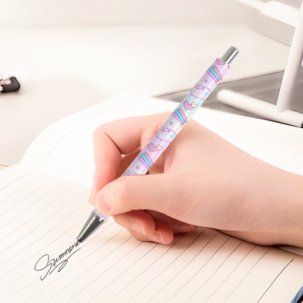 PYD Life New Wholesale Custom Logo DIY Aluminum Sublimation Blank Ballpoint Pen Heat Press Pens for Sublimation with Shrink Wrap